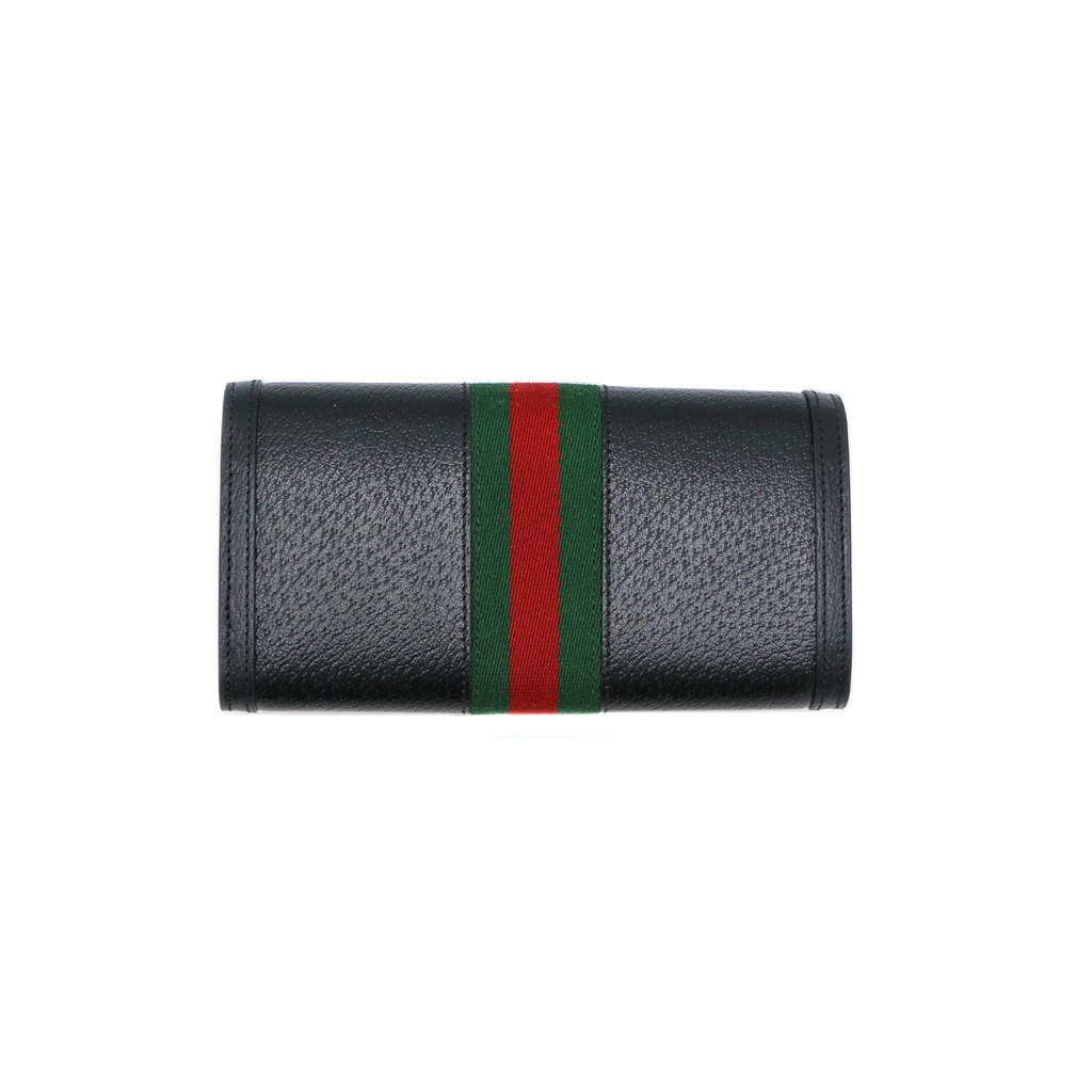 Gucci Web Ophidia Continental Black Leather Wallet 719886