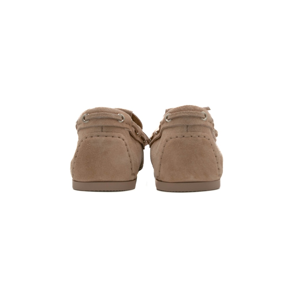 Christian Dior Miss Dior Street Moccasin Nude Suede Size 37 1/2