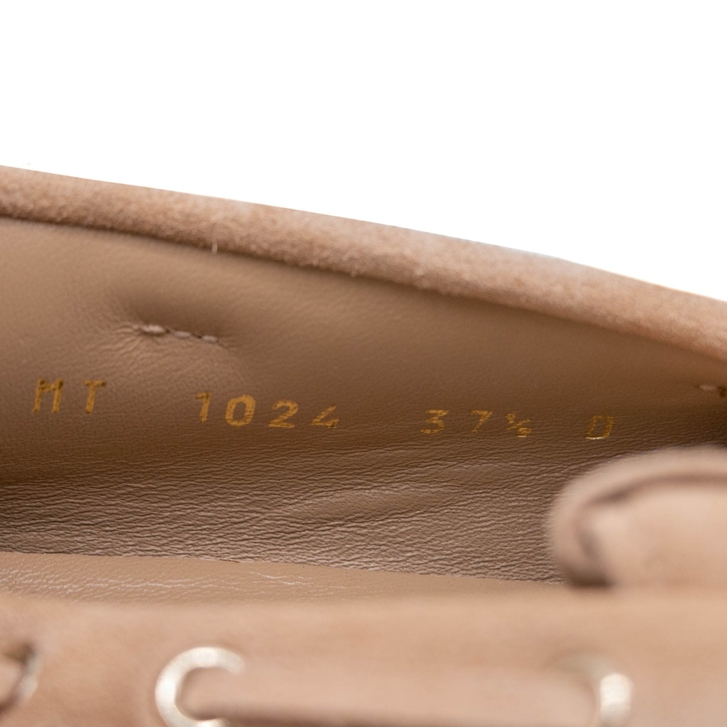 Christian Dior Miss Dior Street Moccasin Nude Suede Size 37 1/2