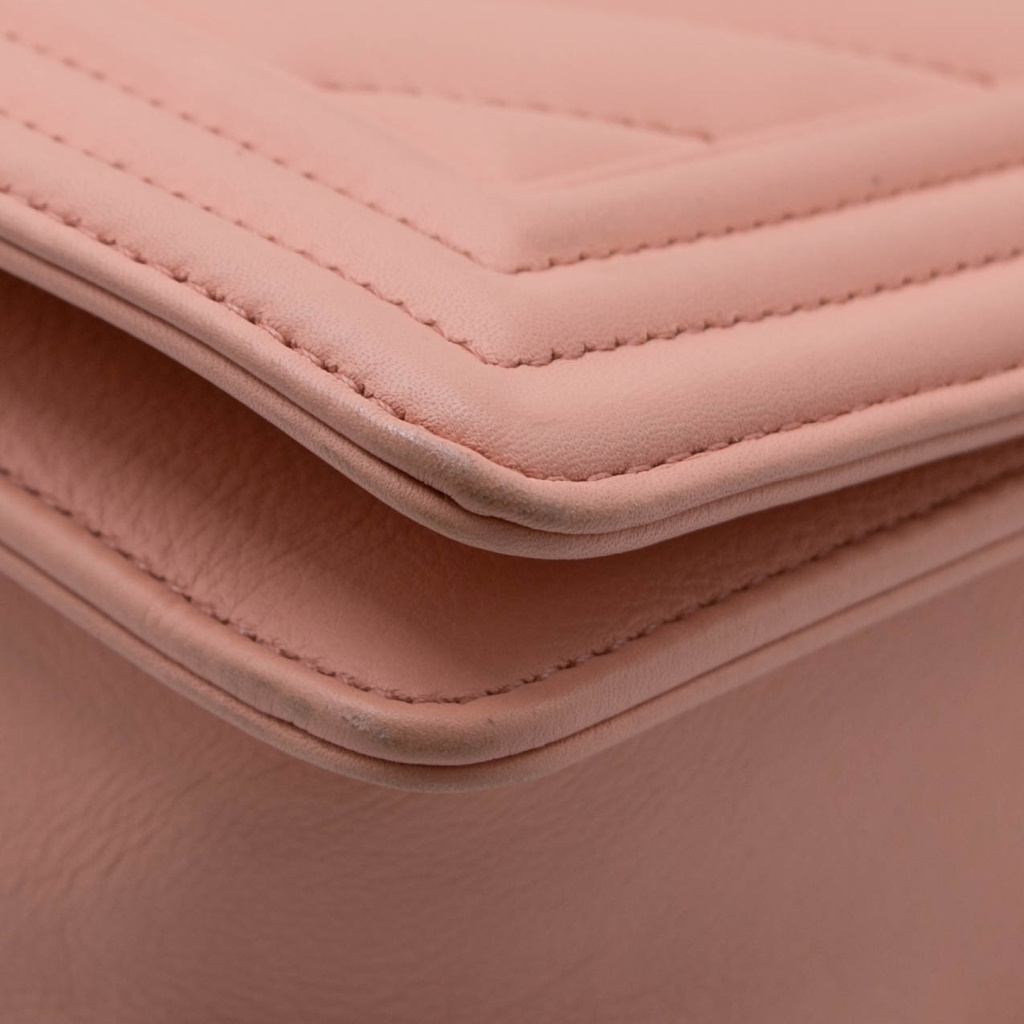Chanel Calfskin Chevron Quilted Medium Boy Flap Camel
