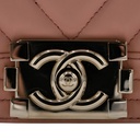 Chanel Calfskin Chevron Quilted Medium Boy Flap Camel