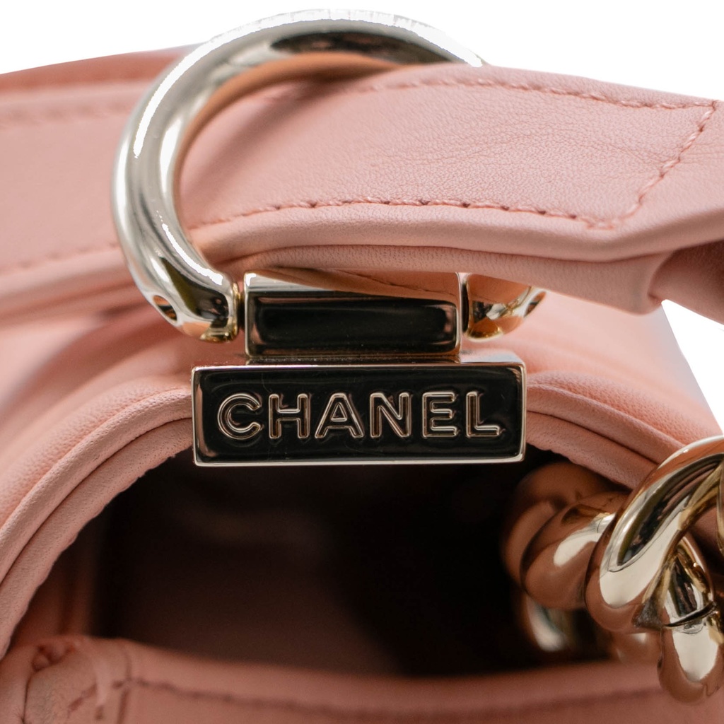Chanel Calfskin Chevron Quilted Medium Boy Flap Camel