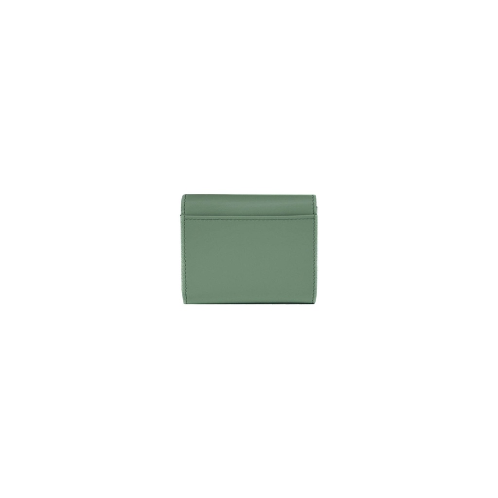 Prada Leather Triangle Tri-Fold Wallet Light Green