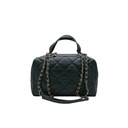 Chanel Quilted Lamskin Medium CC Chain Zip Bowling Bag
