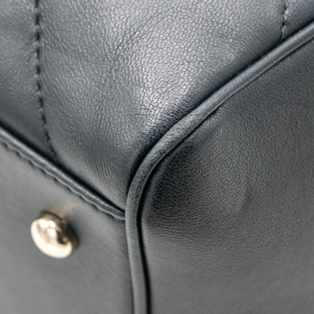 Chanel Quilted Lamskin Medium CC Chain Zip Bowling Bag