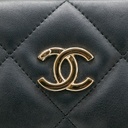Chanel Quilted Lamskin Medium CC Chain Zip Bowling Bag
