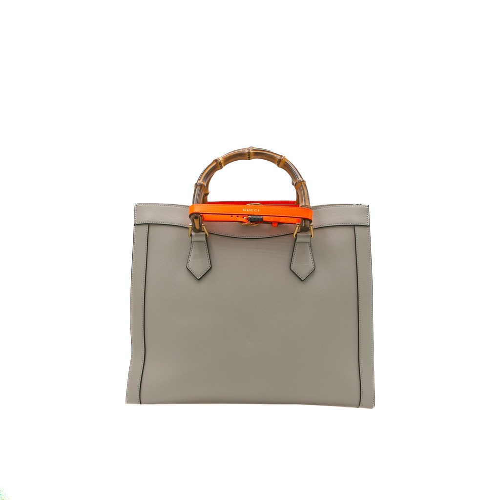 Gucci Diana Medium Top Handle Bag In White Leather