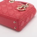 Christian Dior My Lady Dior Cannage Leather Small Handbag Red