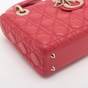 Christian Dior My Lady Dior Cannage Leather Small Handbag Red