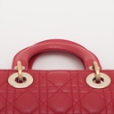 Christian Dior My Lady Dior Cannage Leather Small Handbag Red