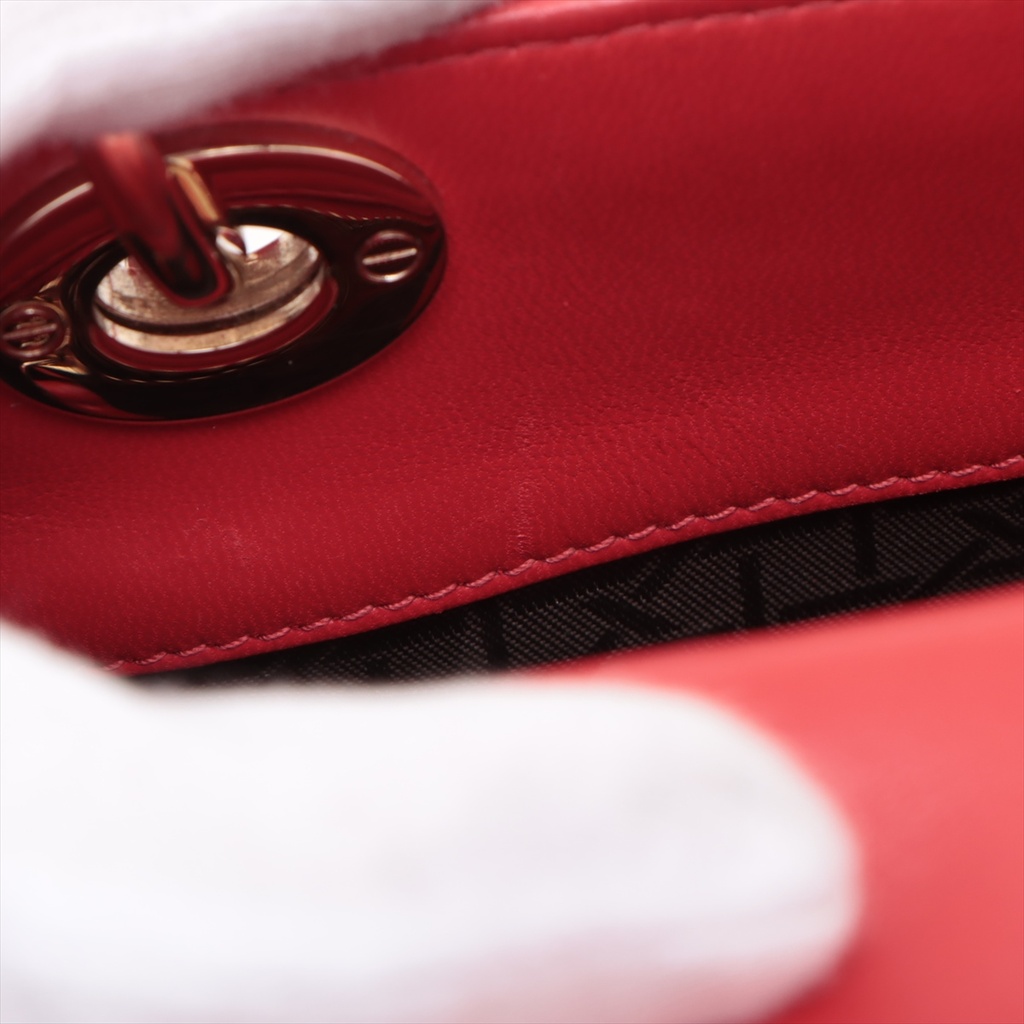 Christian Dior My Lady Dior Cannage Leather Small Handbag Red