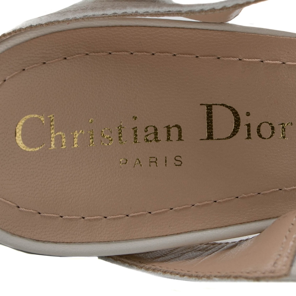 Christian Dior J'Adior Slingback Pump White Technical Fabric In Size 40 1/2