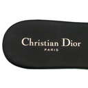 Christian Dior Dway Slide Deep Blue Embroidered Cotton In Size 38 1/2