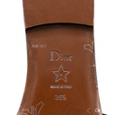 Christian Dior Dway Slide Deep Blue Embroidered Cotton In Size 38 1/2