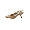 Christian Dior J'Adior Slingback Pump Nude Patent Calfskin In Size 37