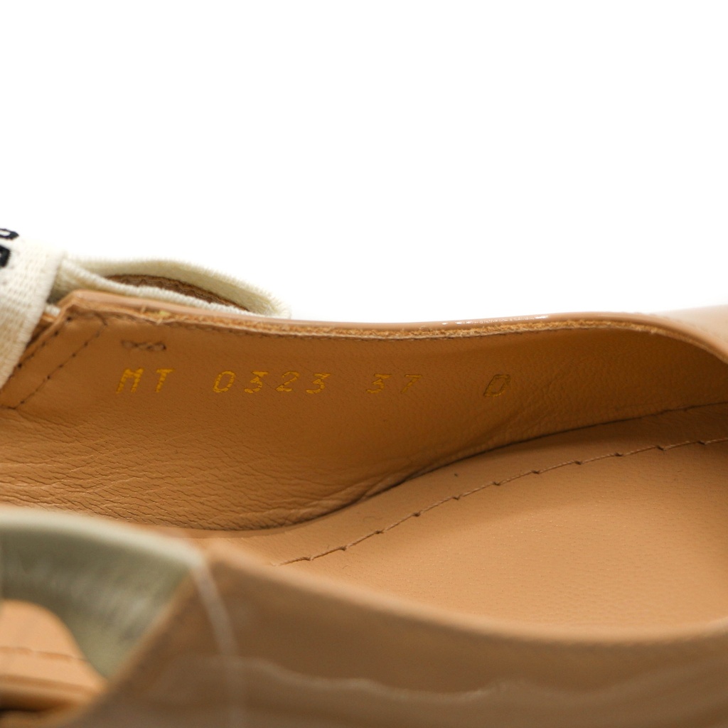 Christian Dior J'Adior Slingback Pump Nude Patent Calfskin In Size 37