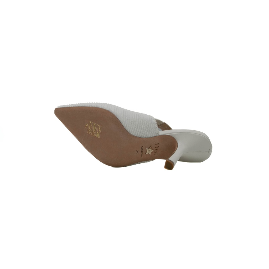 Christian Dior J'Adior Slingback Pump White Technical Fabric In Size 36