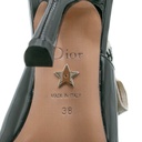 Christian Dior J'Adior Slingback Pump Black Patent Calfskin In Size 38