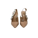 Christian Dior J'Adior Slingback Pump Nude Patent Calfskin In Size 37 1/2