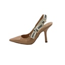Christian Dior J'Adior Slingback Pump Nude Patent Calfskin In Size 37 1/2