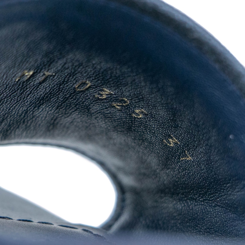 Christian Dior Dway Platform Slide Natural Raffia and Deep Blue Embroidered Cotton Size 37