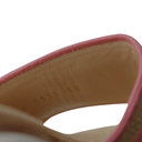 Christian Dior Dway Heeled Slide Natural Raffia and Pink Embroidered Cotton In Size 38