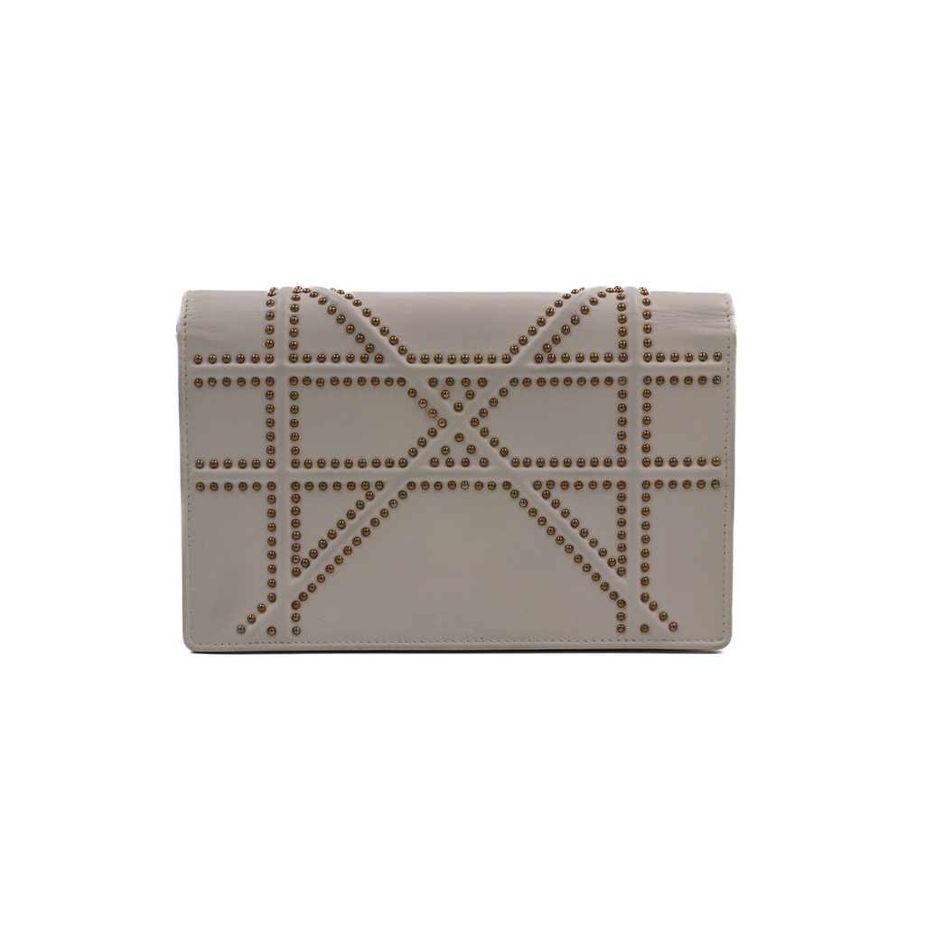 Christian Dior Studded Diorama Wallet On Chain
