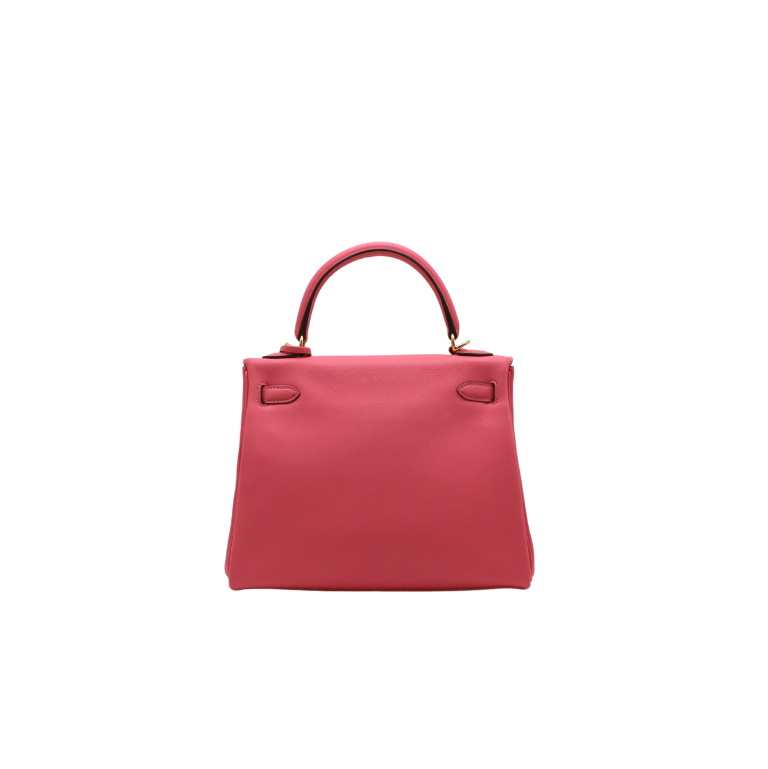 Hermes Kelly 25 Swift Leather Rose Azalee Year 2019 Full Set