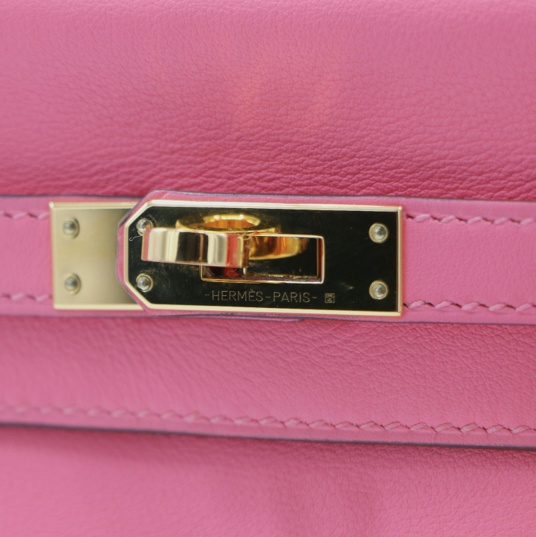 Hermes Kelly 25 Swift Leather Rose Azalee Year 2019 Full Set