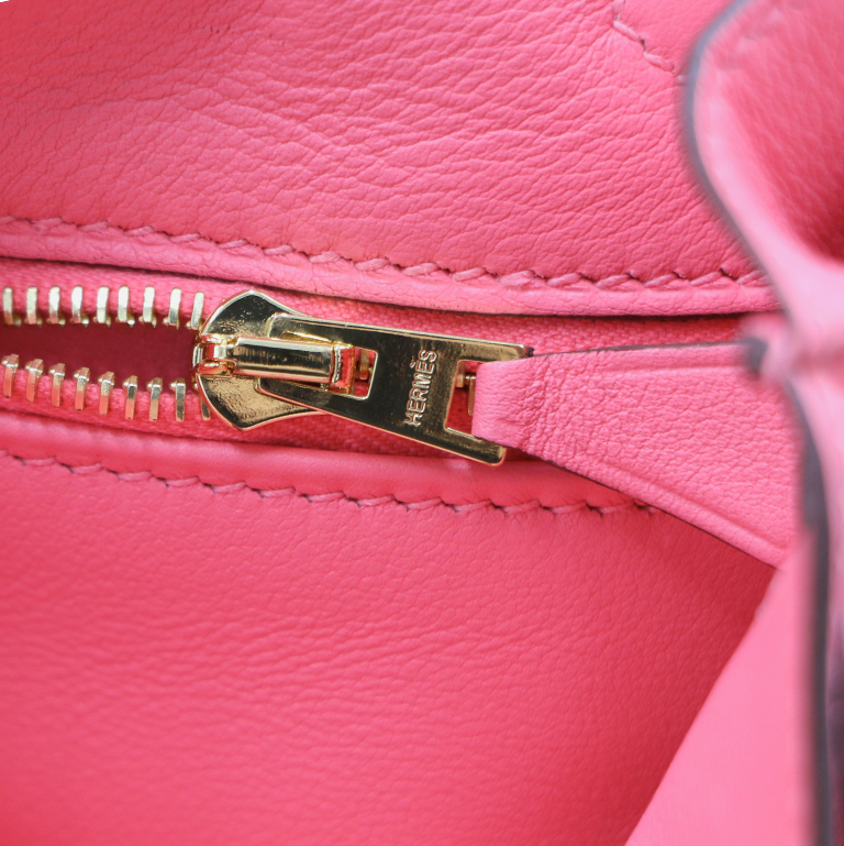 Hermes Kelly 25 Swift Leather Rose Azalee Year 2019 Full Set