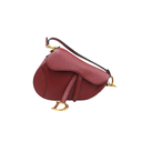 Christian Dior Grained Calfskin Medium Dior Saddle Shoulder Bag Red