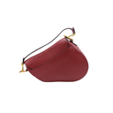 Christian Dior Grained Calfskin Medium Dior Saddle Shoulder Bag Red