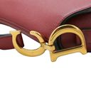 Christian Dior Grained Calfskin Medium Dior Saddle Shoulder Bag Red