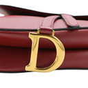 Christian Dior Grained Calfskin Medium Dior Saddle Shoulder Bag Red