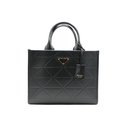 Prada Small Symbole Black Leather Tote Bag