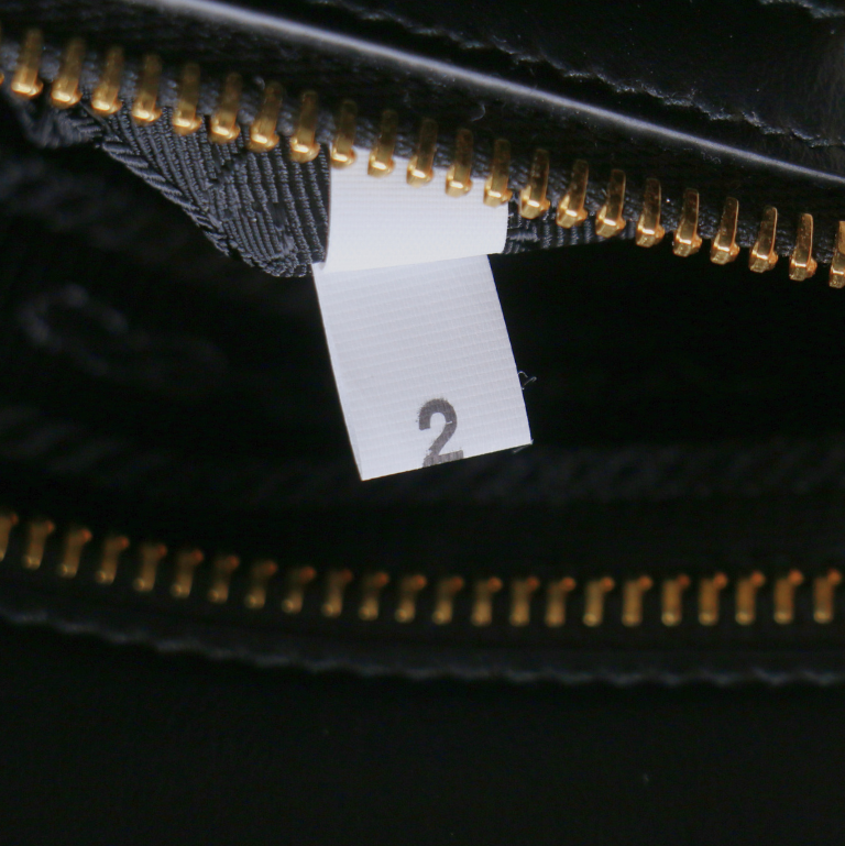 Prada Small Symbole Black Leather Tote Bag