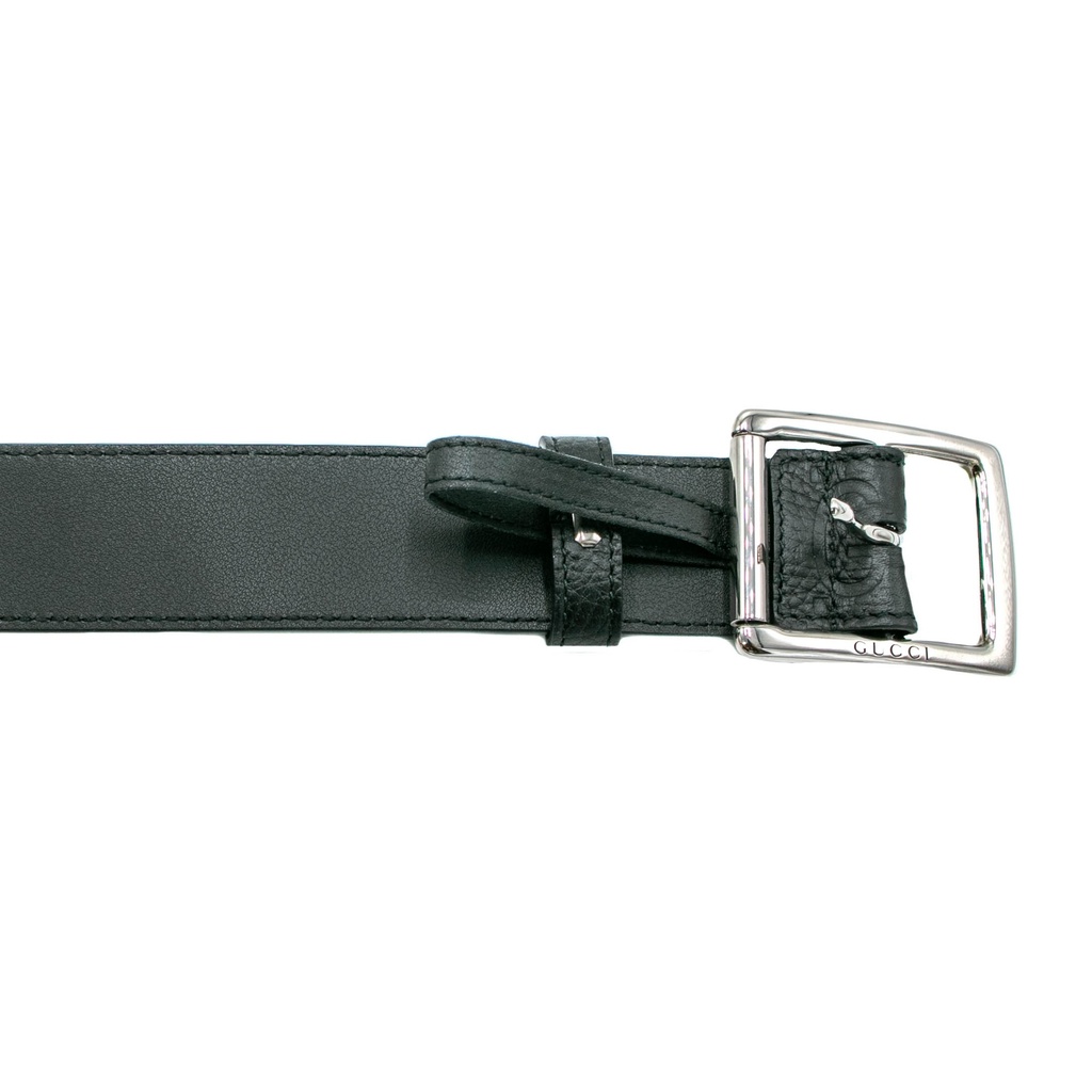 Gucci GG Rubber-Effect Leather Belt 761567 In Size 90 36