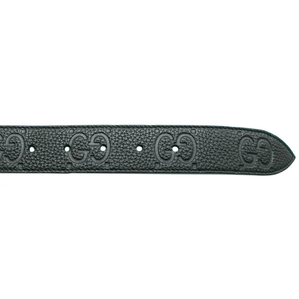 Gucci GG Rubber-Effect Leather Belt 761567 In Size 90 36