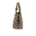 Prada Beige/chalk White Small Prada Symbole Embroidered Fabric Handbag