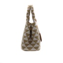 Prada Beige/chalk White Small Prada Symbole Embroidered Fabric Handbag