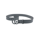 Gucci Leather Slim Black Belt with Double G Buckle Grey In Size 85 34 414516