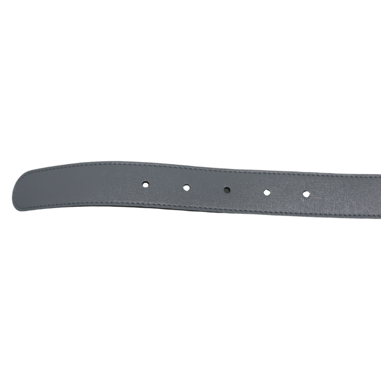 Gucci Leather Slim Black Belt with Double G Buckle Grey In Size 85 34 414516