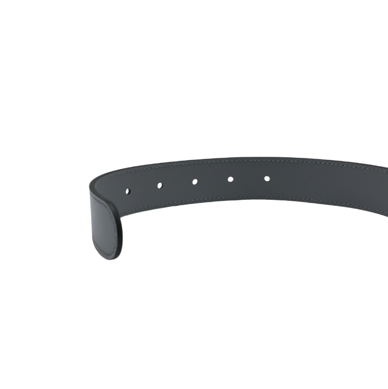 Gucci Leather Slim Black Belt with Double G Buckle Grey In Size 85 34 414516