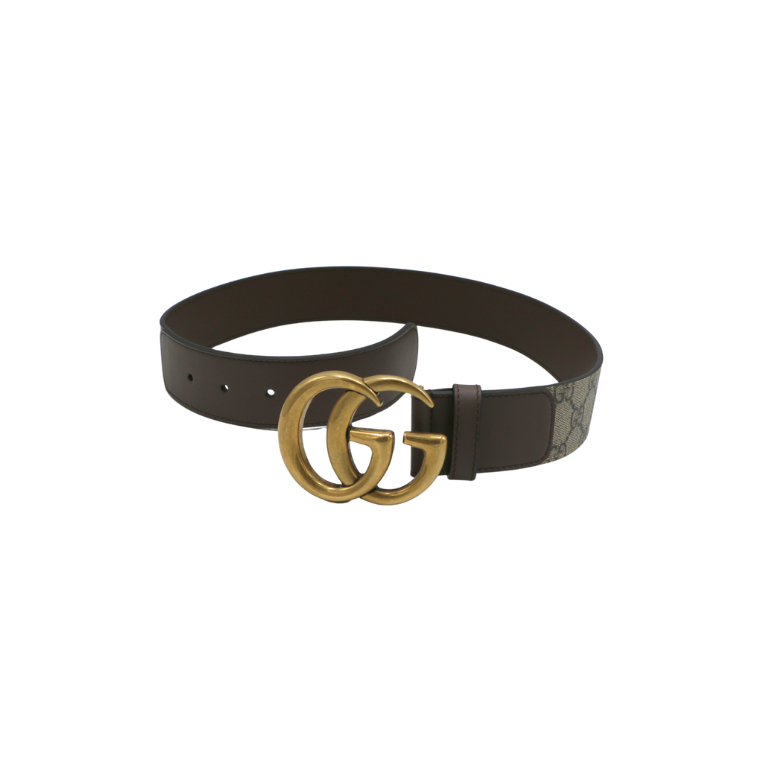 Gucci Re-Edition Supreme Wide Leather Belt Brown 400593 Size 70 28