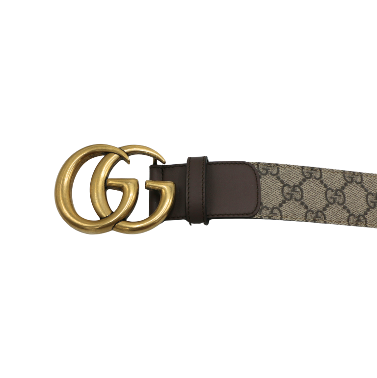 Gucci Re-Edition Supreme Wide Leather Belt Brown 400593 Size 70 28