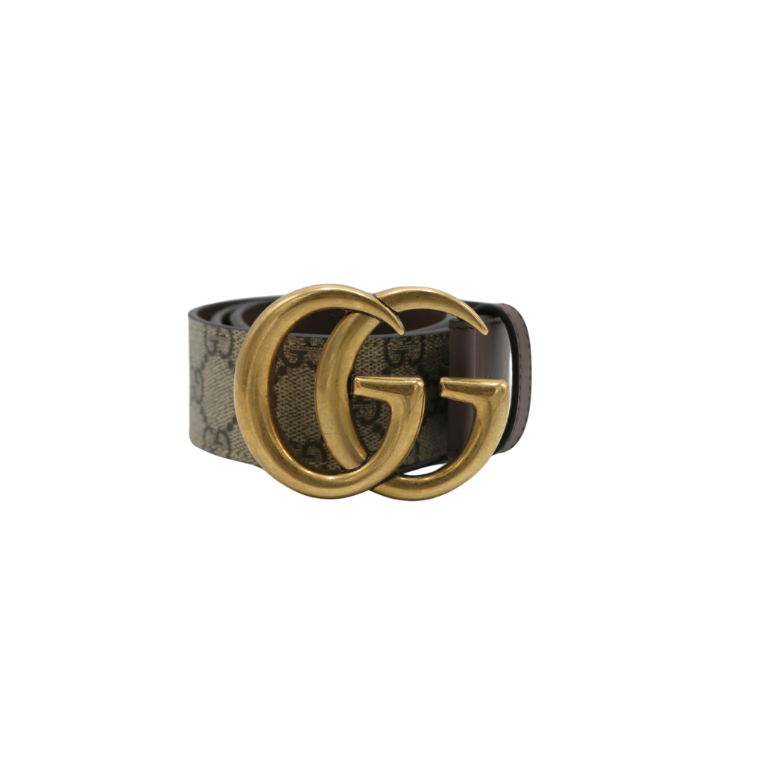Gucci Re-Edition Supreme Wide Leather Belt Brown 400593 Size 70 28