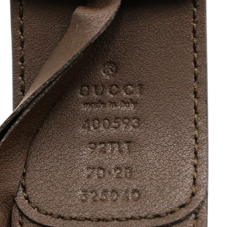 Gucci Re-Edition Supreme Wide Leather Belt Brown 400593 Size 70 28