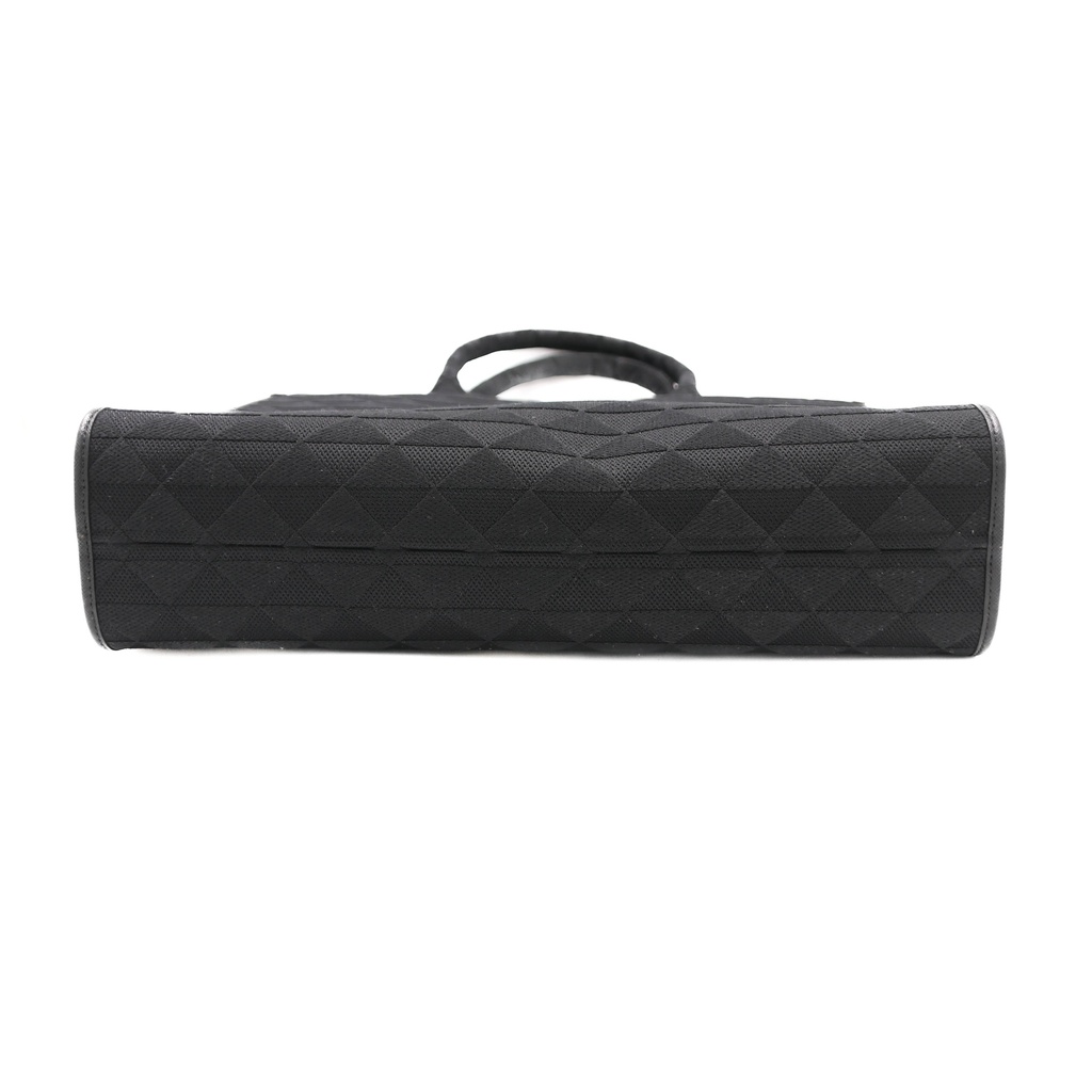 Prada Symbole Large Embroidered Fabric Bag in Black