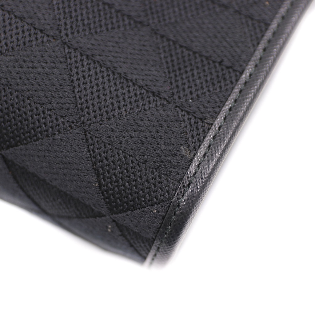 Prada Symbole Large Embroidered Fabric Bag in Black