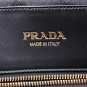 Prada Symbole Large Embroidered Fabric Bag in Black